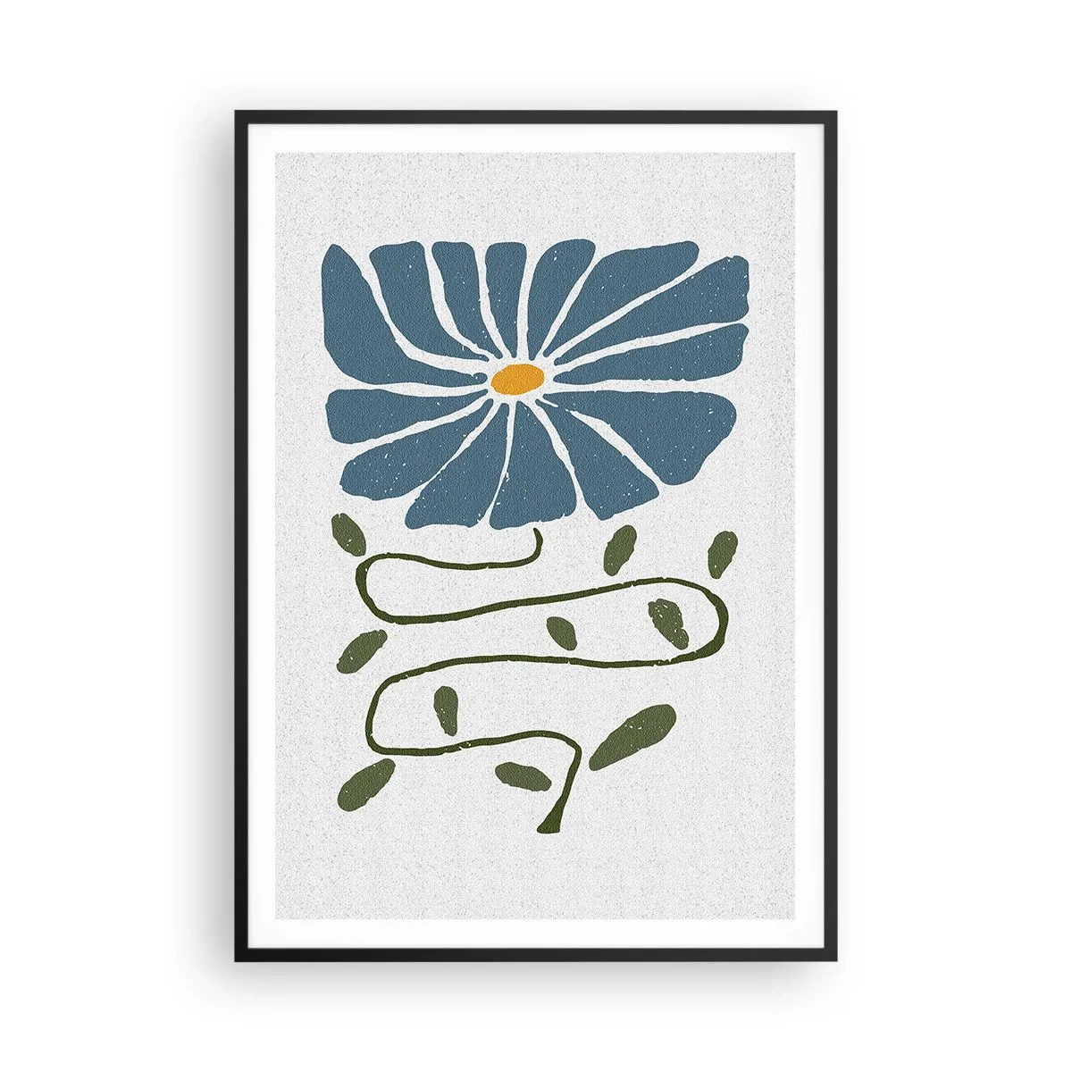 Plakat w czarnej ramie - Gałązką do kwiatu - 70x100 cm