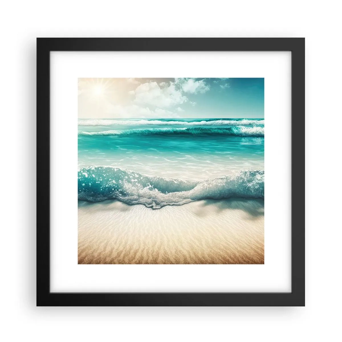 Plakat w czarnej ramie - Spokój oceanu - 30x30 cm