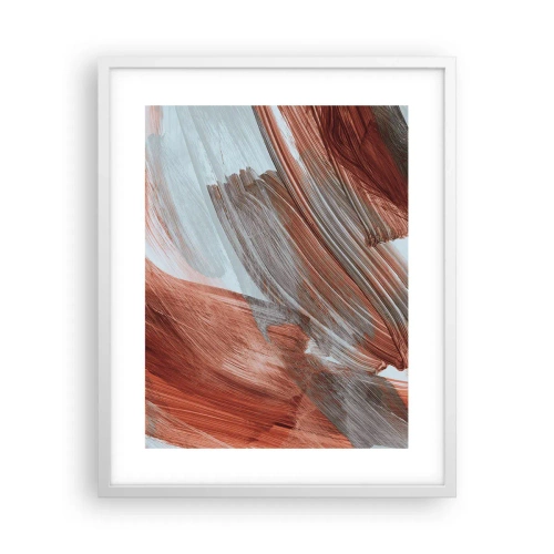 Plakat w białej ramie - Abstrakcja jesienna i wietrzna - 40x50 cm