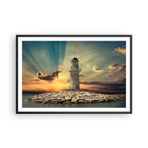 Plakat w czarnej ramie - Światło - Dobro - Piękno - 91x61 cm