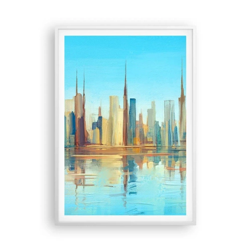 Plakat w białej ramie - Słoneczna metropolia - 70x100 cm