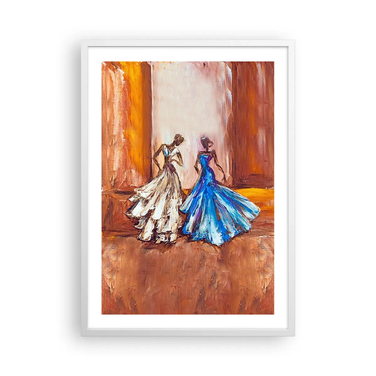 Plakat w białej ramie - Wdzięczny duet - 50x70 cm