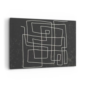Obraz na płótnie - Abstrakcyjny wzór geometryczny na ciemnym tle - 100x70cm - Nie taki prosty - Nowoczesna dekoracja ścienna do salonu, kuchni i sypialni ARTTOR