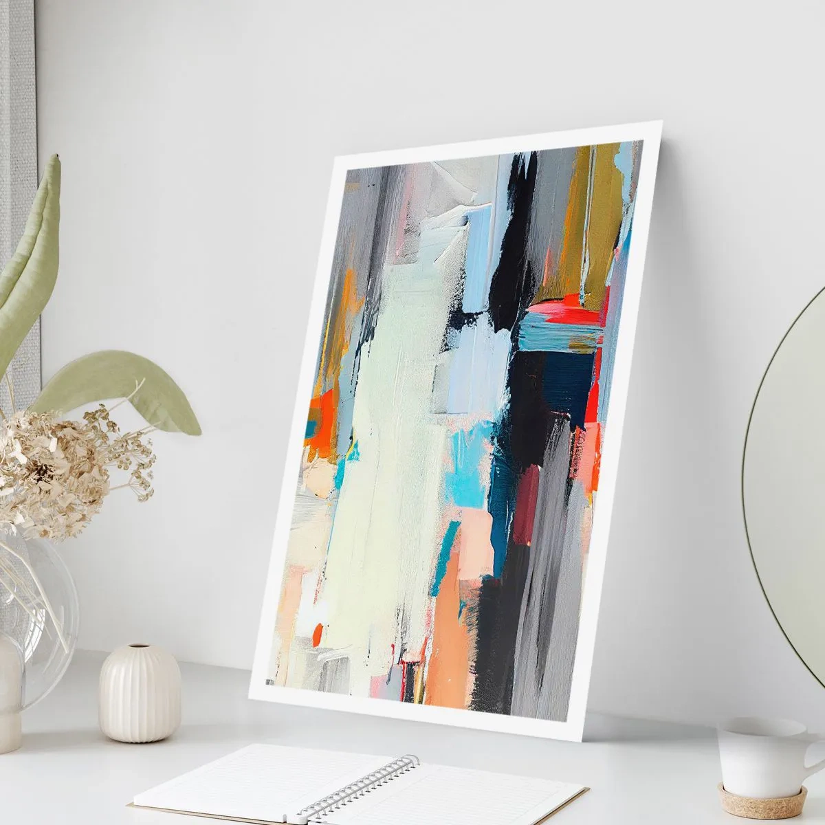 Plakat - Abstrakcyjna kompozycja kolorów w stylu ekspresyjnym - 50x70cm - Jest metoda? - Nowoczesna dekoracja ścienna do salonu, kuchni i sypialni ARTTOR