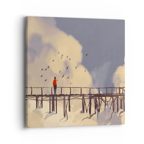 Obraz na płótnie - Niebieska tęsknota - 40x40 cm