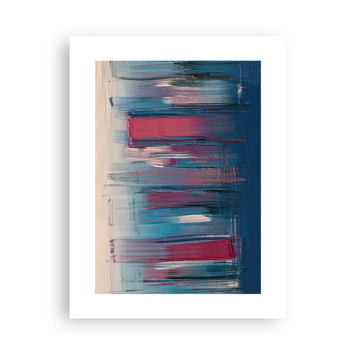 Plakat - Kompozycja wertykalna w błękicie i czerwieni - 30x40 cm