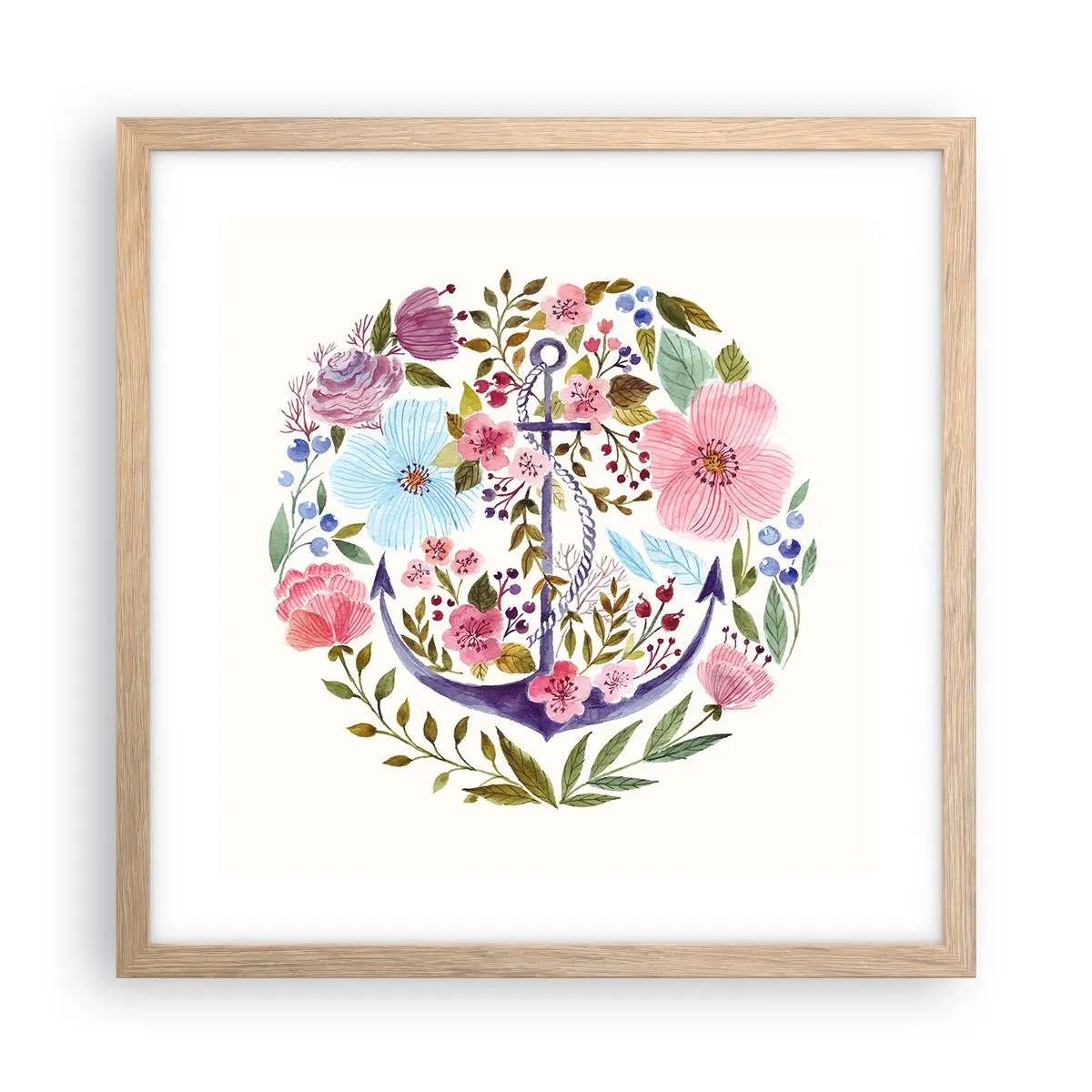 Plakat w ramie jasny dąb - Dobry sen żeglarza - 40x40 cm