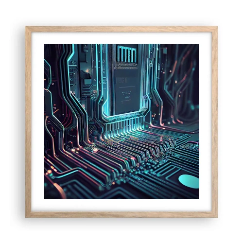 Plakat w ramie jasny dąb - Tak sobie myślę… - 50x50 cm