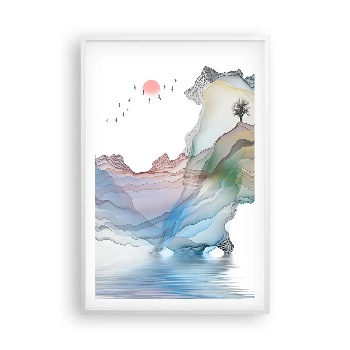 Plakat w białej ramie - Ku kryształowym górom - 61x91 cm