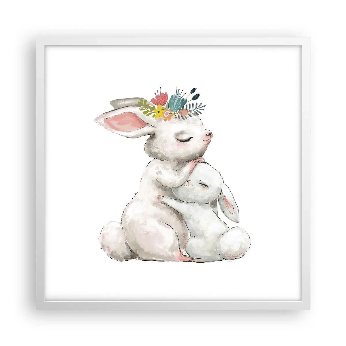 Plakat w białej ramie - Nie ma jak u mamy - 50x50 cm