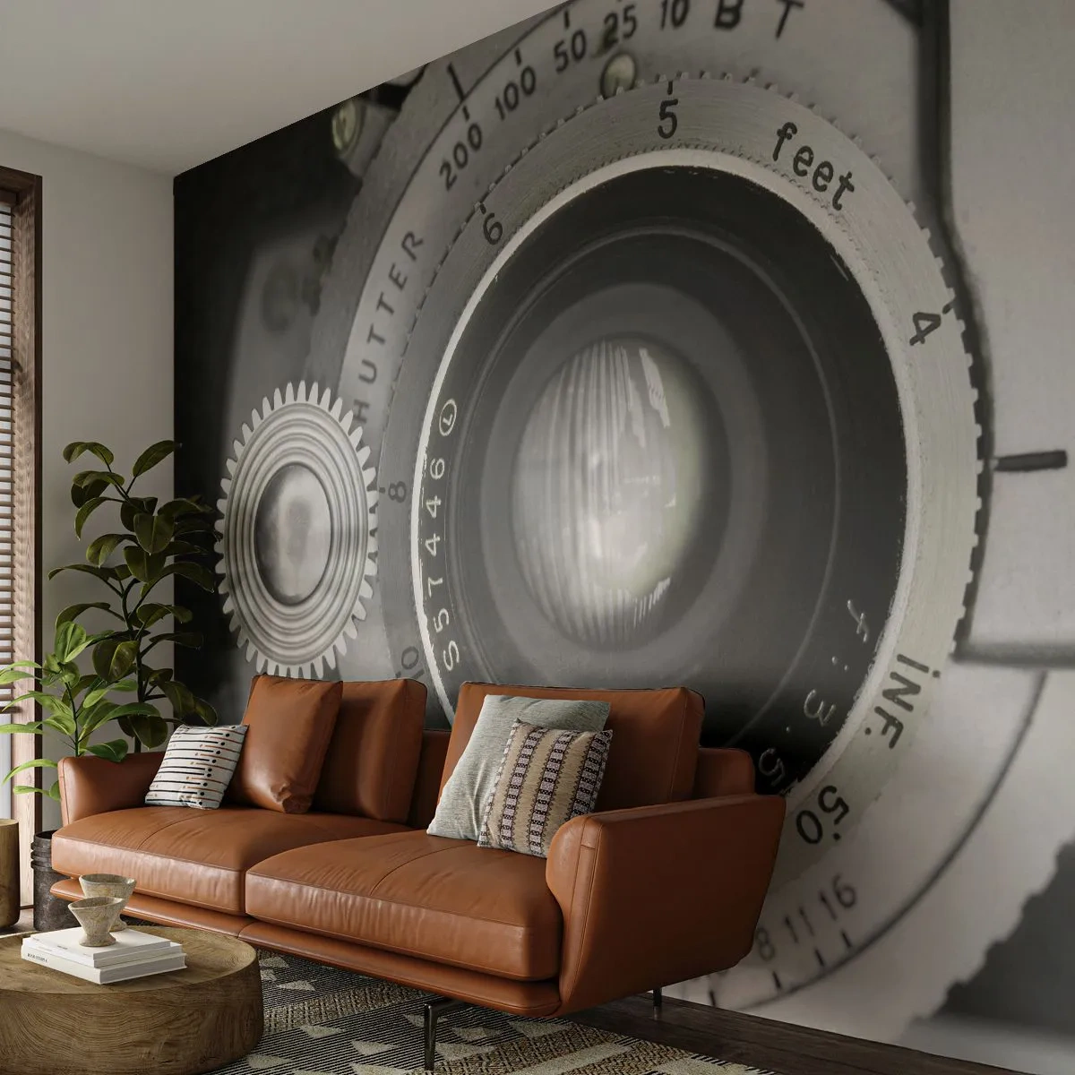 Fototapeta Premium Canvas - Obiektyw starego aparatu fotograficznego - 100x70cm - Opowieść o Hollywood - Nowoczesna dekoracja ścienna do salonu i sypialni ARTTOR