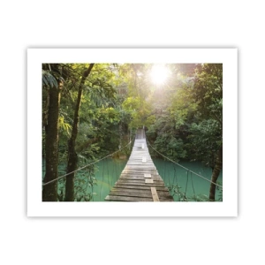 Plakat - Nad lazurową wodą do lazurowego lasu - 50x40 cm