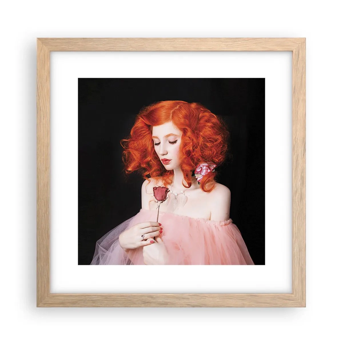 Plakat w ramie jasny dąb - W barokowym stylu - 30x30 cm