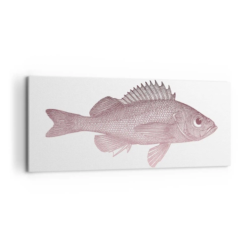 Obraz na płótnie - Szczegółowa ilustracja ryby na białym tle - 120x50cm - Ryba wielkooka - Nowoczesna dekoracja ścienna do salonu i sypialni ARTTOR