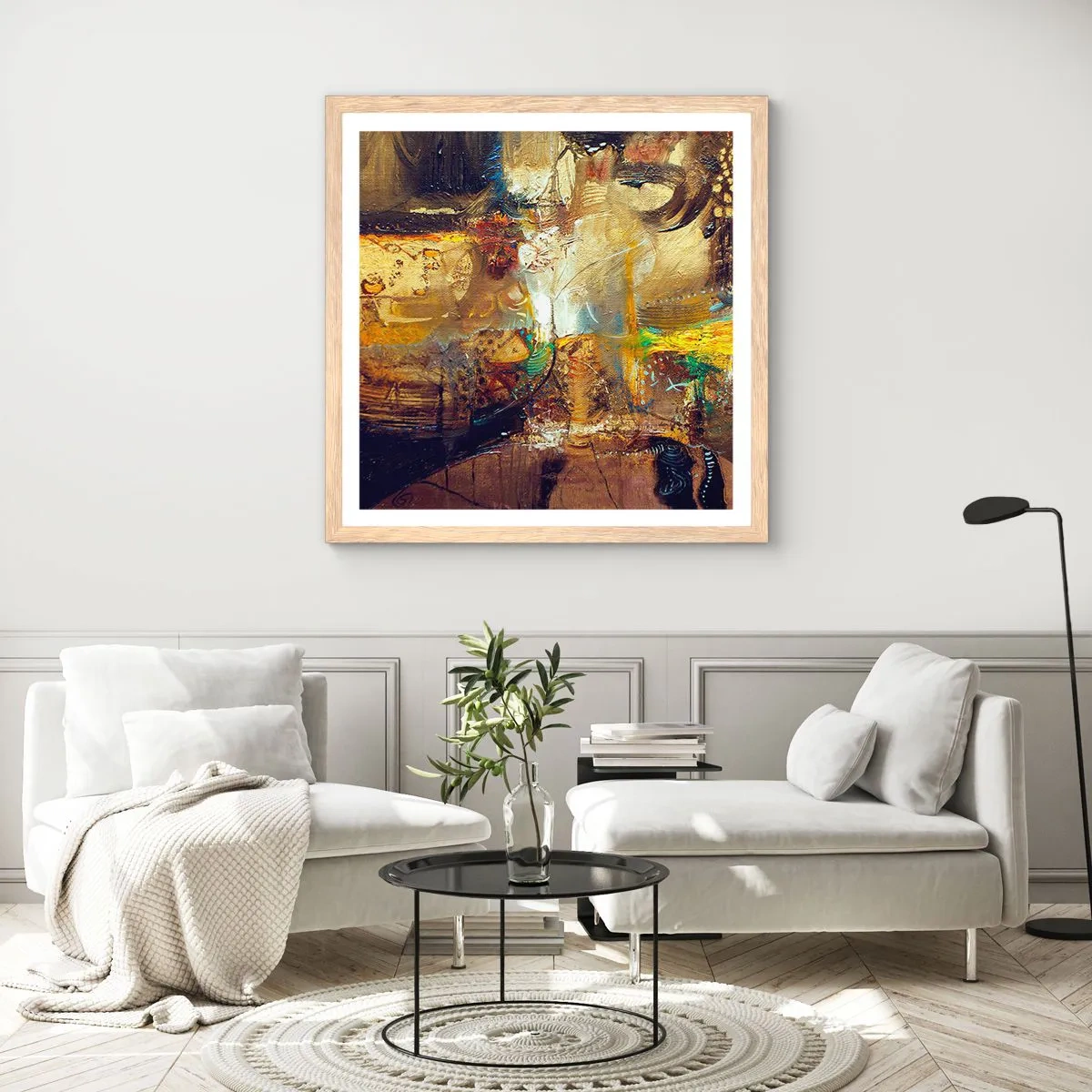 Plakat w ramie jasny dąb - Zimno, cieplej, gorąco - 50x50 cm