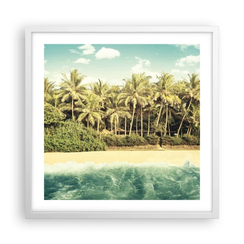 Plakat w białej ramie - A może tutaj? - 50x50 cm