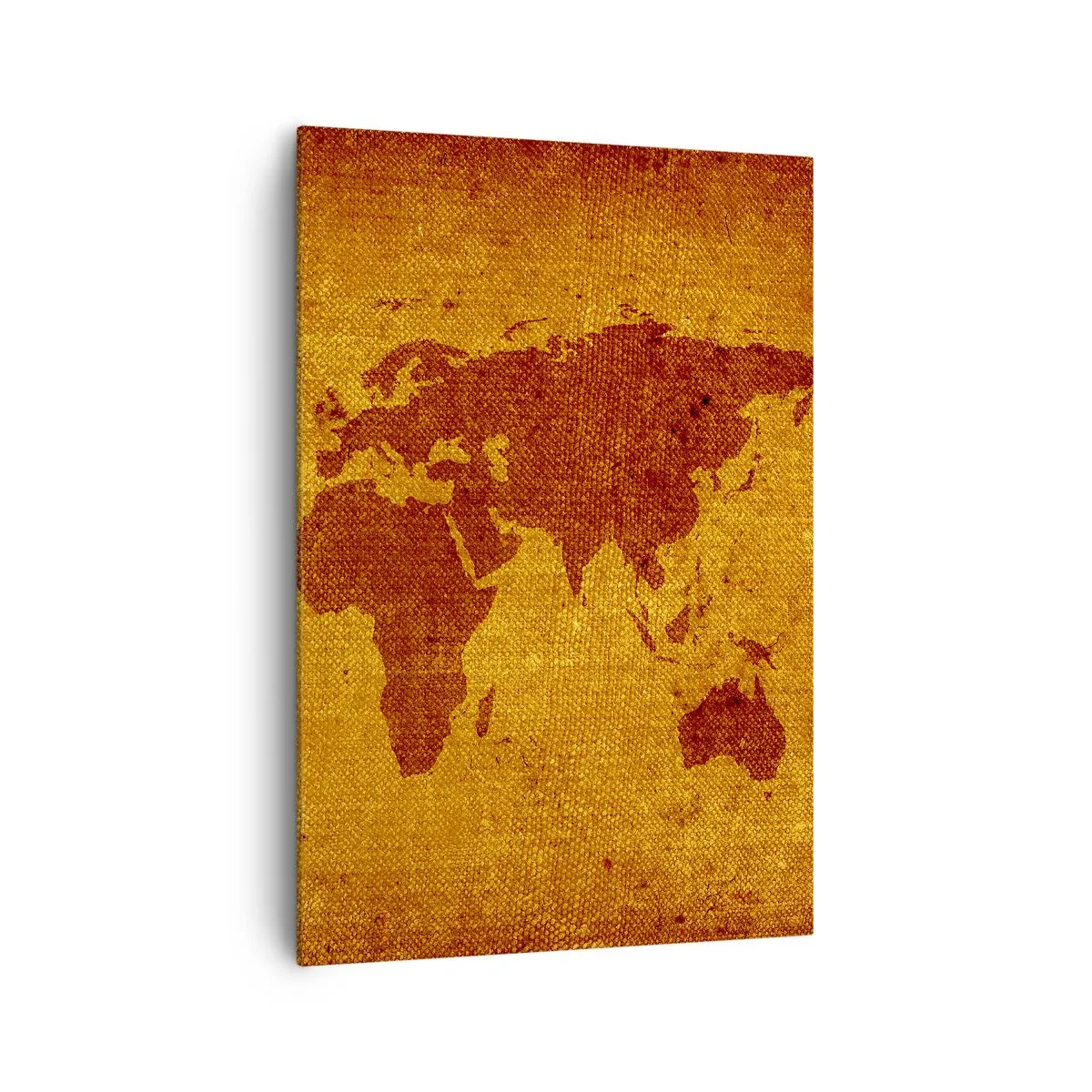 Obraz na płótnie - Mapa świata w stylu vintage na tle w odcieniach brązu i złota. - 70x100cm - Zaproszenie do podróży - Nowoczesna dekoracja ścienna do salonu i sypialni ARTTOR