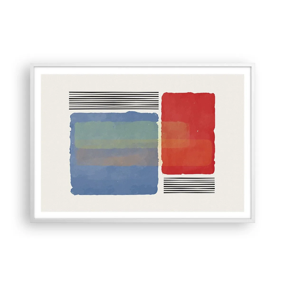 Plakat w białej ramie - Duch i litera geometrii - 100x70 cm