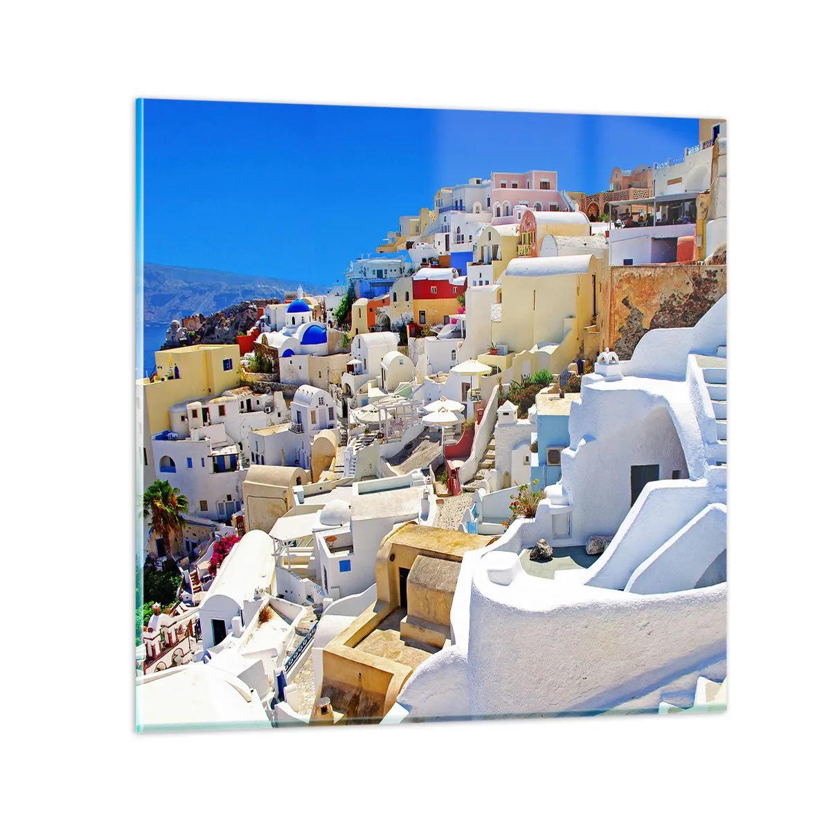 Obraz na szkle - Marzenie o greckim lecie - 30x30 cm