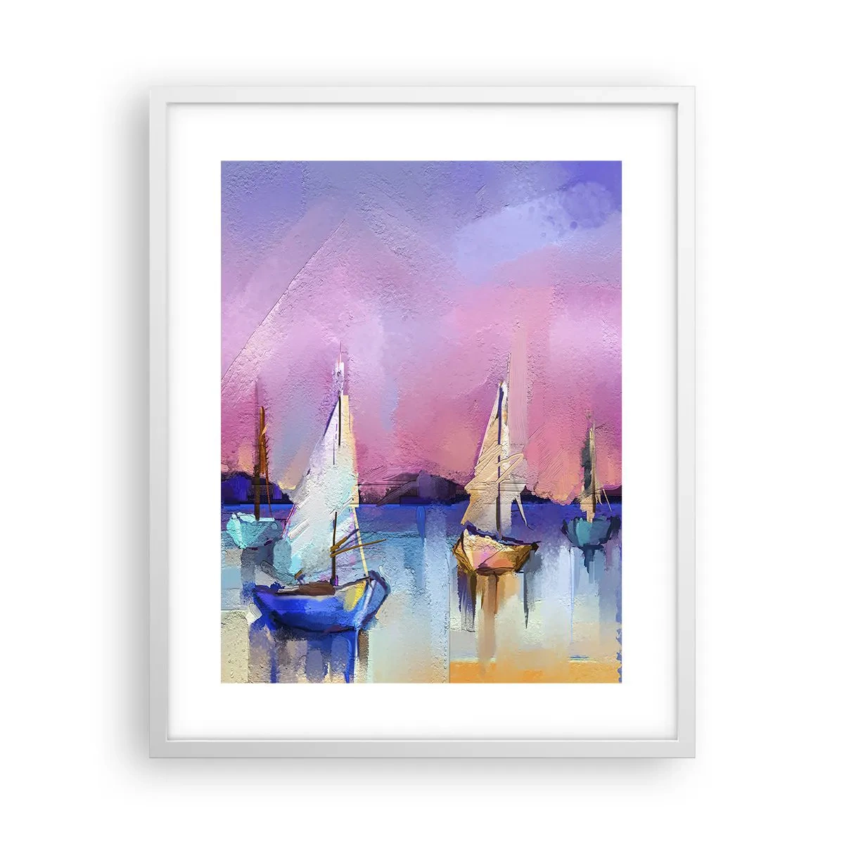 Plakat w białej ramie - Kierunek: szerokie wody - 40x50 cm