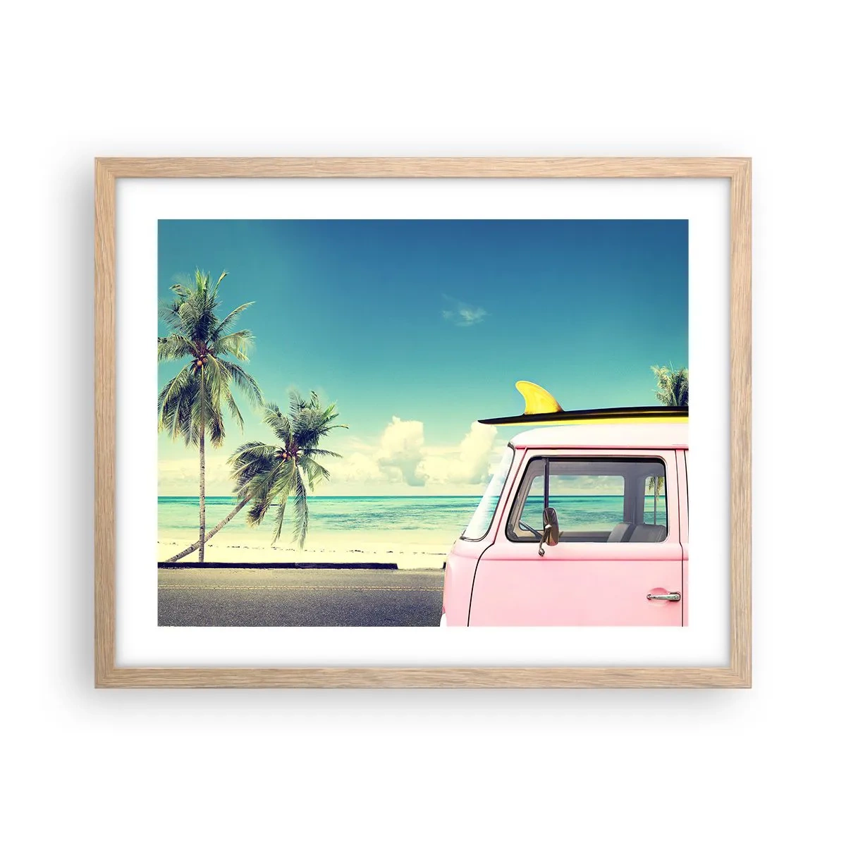Plakat w ramie jasny dąb - Wakacje czas zacząć - 50x40 cm