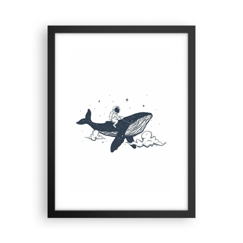 Plakat w czarnej ramie - Kosmiczna przygoda - 30x40 cm