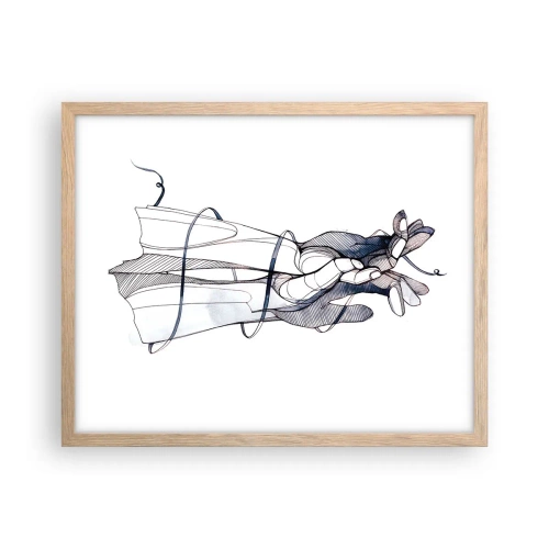 Plakat w ramie jasny dąb - Studium dotyku - 50x40 cm