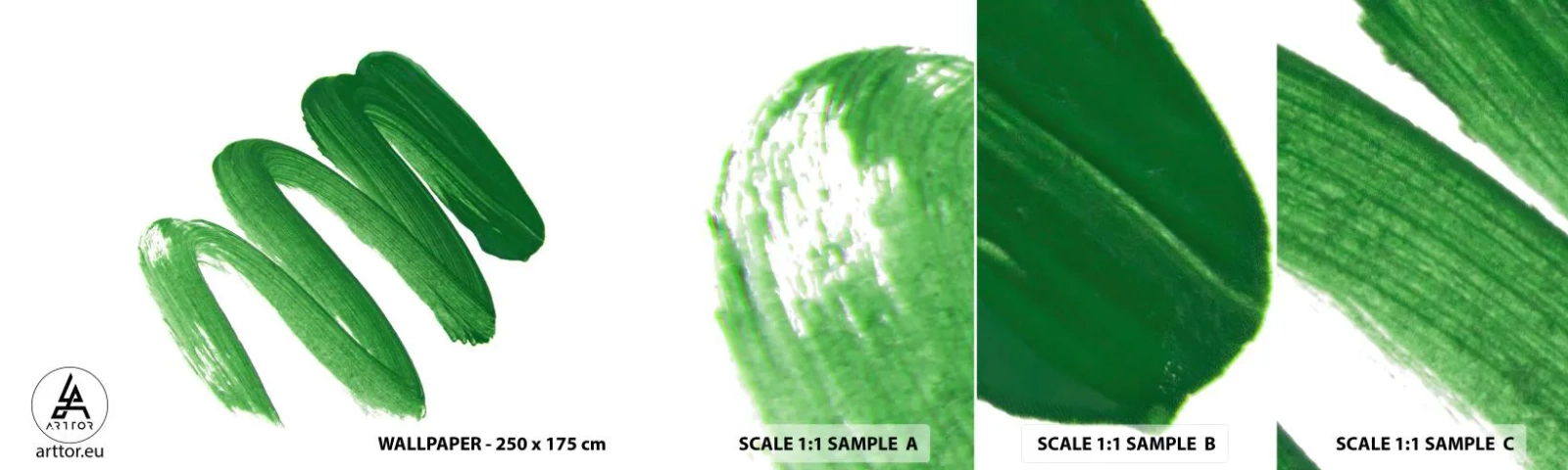 Fototapeta Próbka Standard Eco - Zielony żart - Farba, Minimalizm, Abstrakcja - 100x30 cm