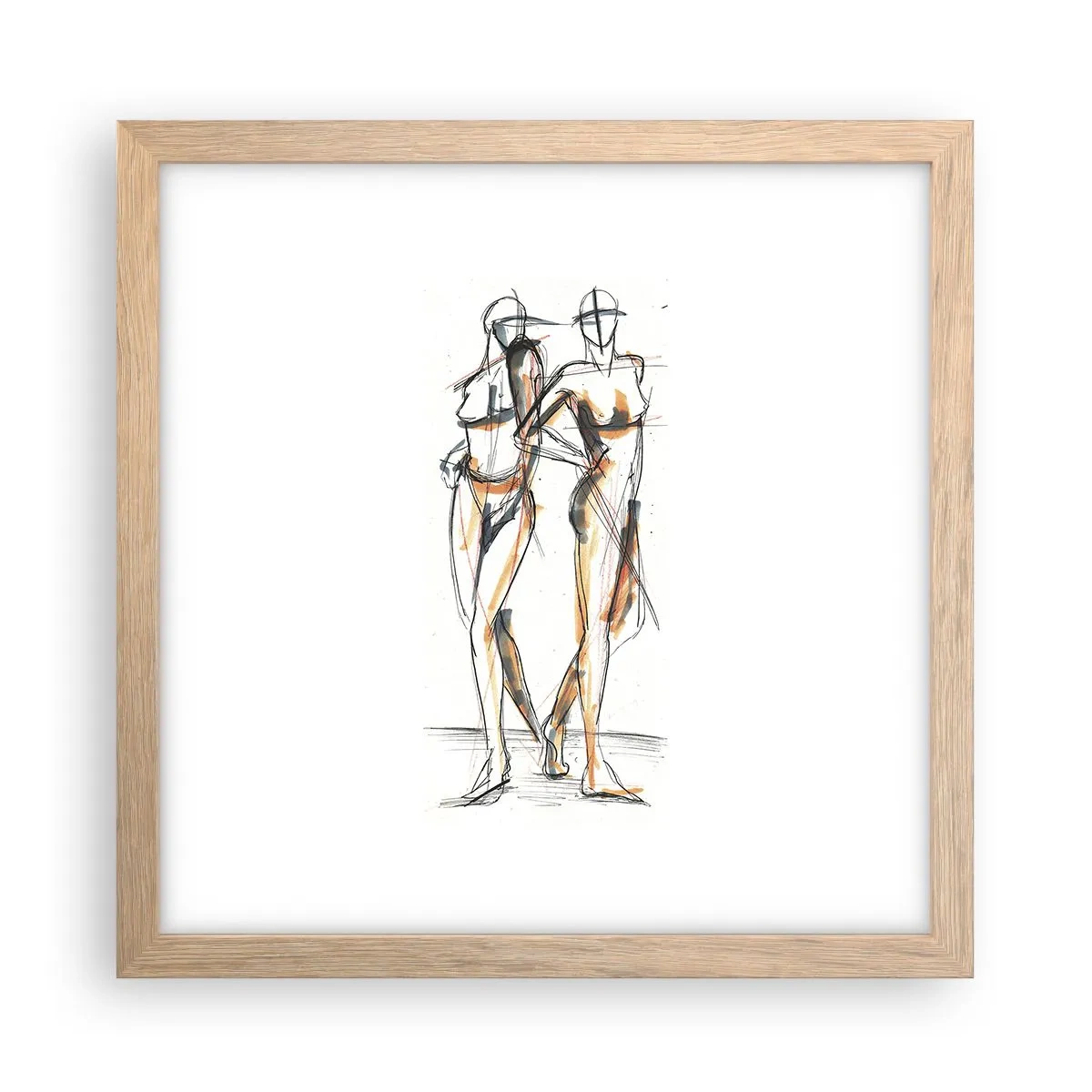 Plakat w ramie jasny dąb - Studium wdzięku - 30x30 cm
