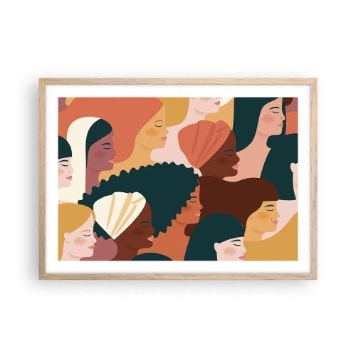 Plakat w ramie jasny dąb - Tylko kobiecość - 70x50 cm