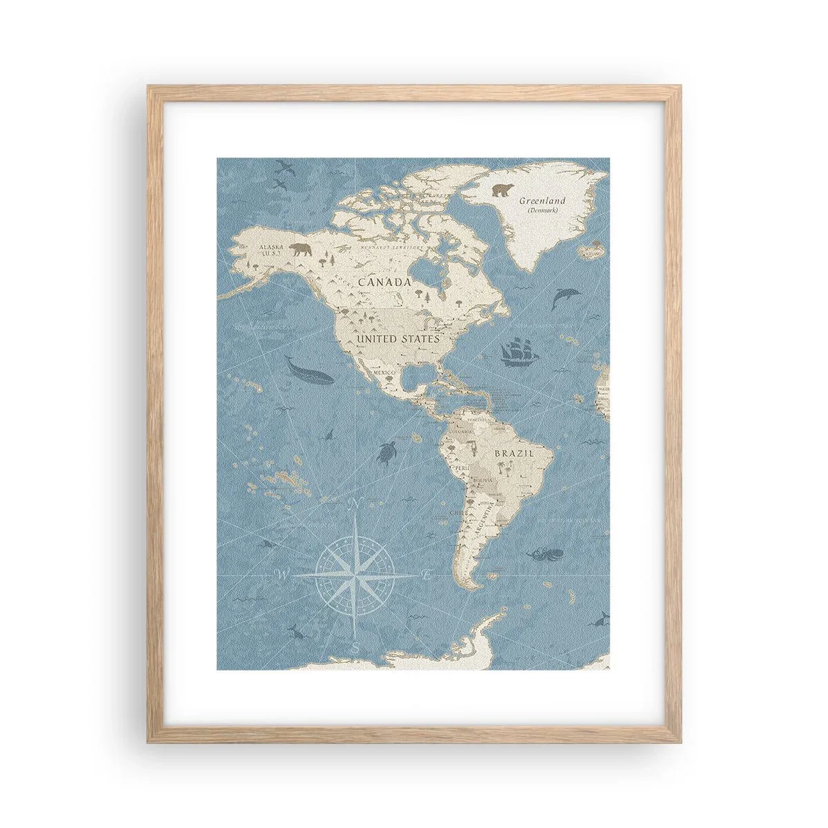 Plakat w ramie jasny dąb - Świat w zasięgu ręki - 40x50 cm