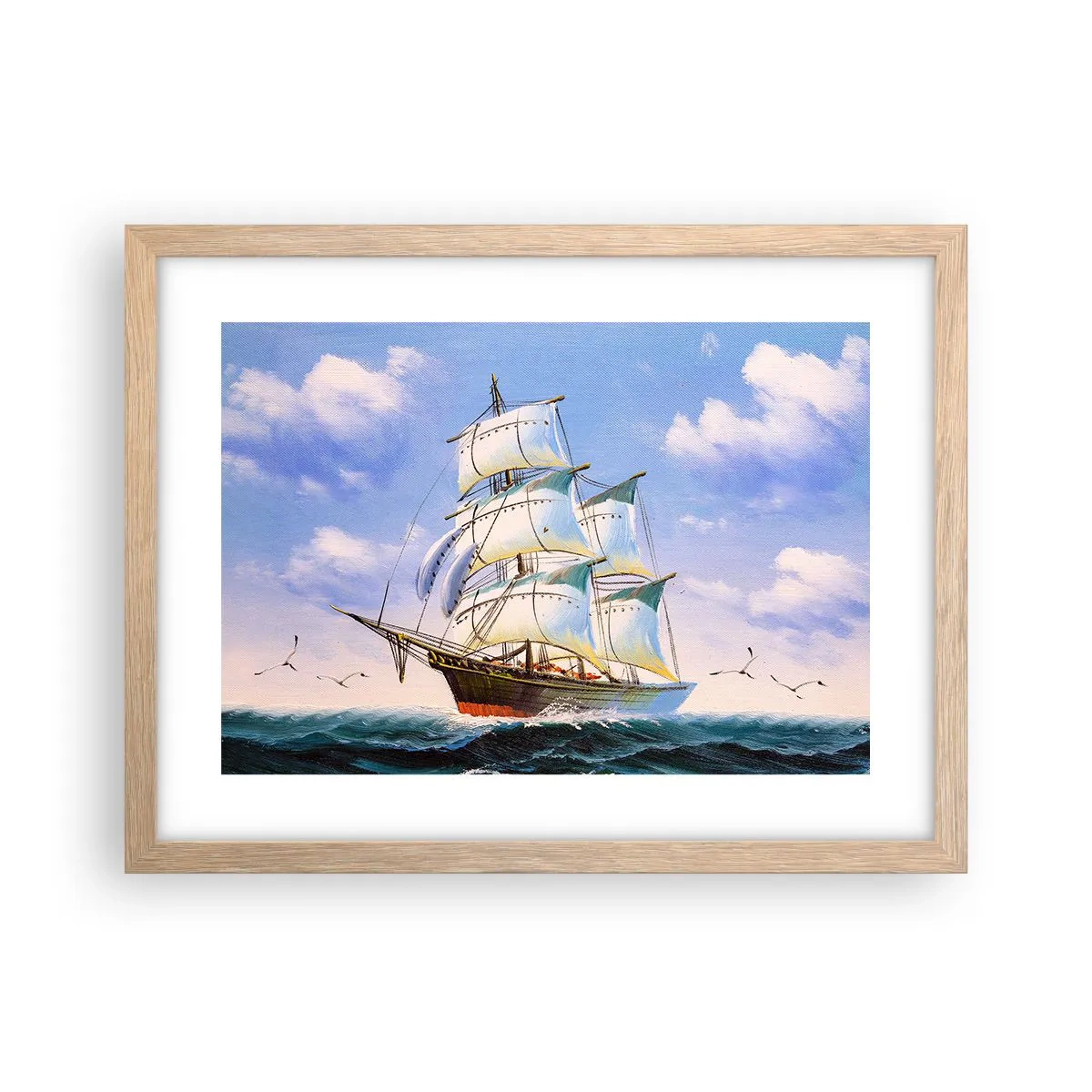 Plakat w ramie jasny dąb - Dumnie z wiatrem - 40x30 cm