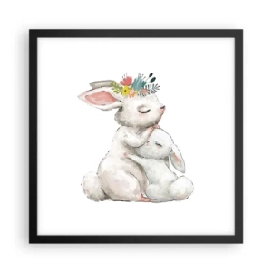 Plakat w czarnej ramie - Nie ma jak u mamy - 40x40 cm