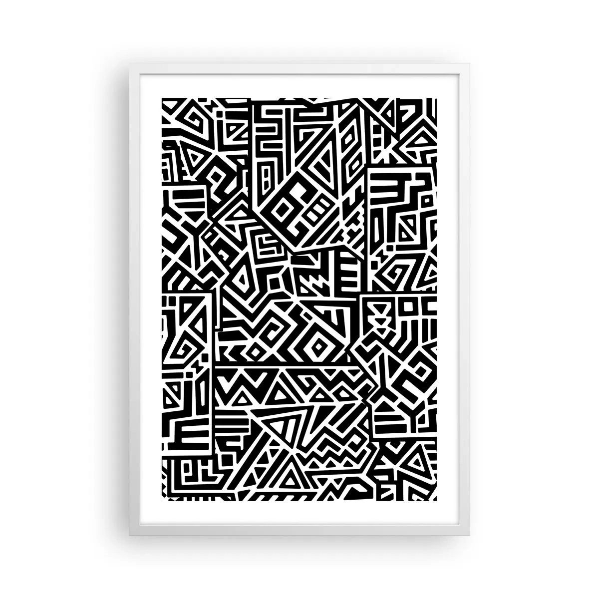 Plakat w białej ramie - Kompozycja prekolumbijska - 50x70 cm