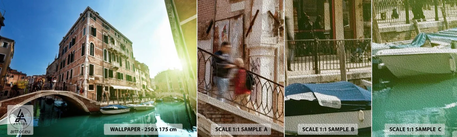 Fototapeta Próbka Premium Sand - Wenecja - Amore Mio - Miasto, Wenecja, Gondole - 100x30 cm