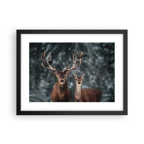 Plakat w czarnej ramie - Pan lasu z małżonką - 40x30 cm
