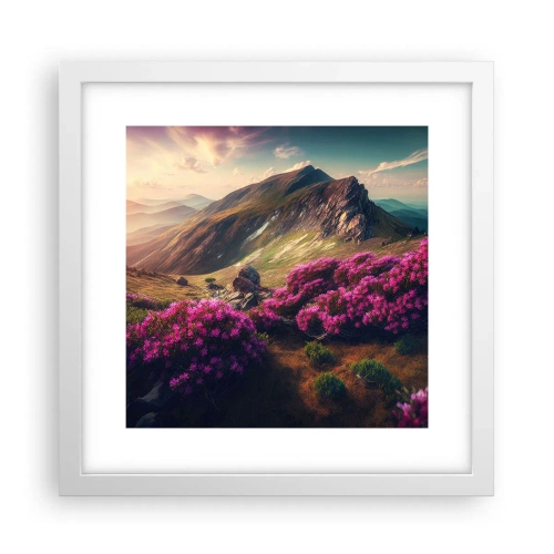 Plakat w białej ramie - Lato w górach - 30x30 cm