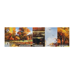 Fototapeta Próbka Premium Sand - Pejzaż w złocie i brązie - Krajobraz, Las, Impresjonizm - 100x30 cm