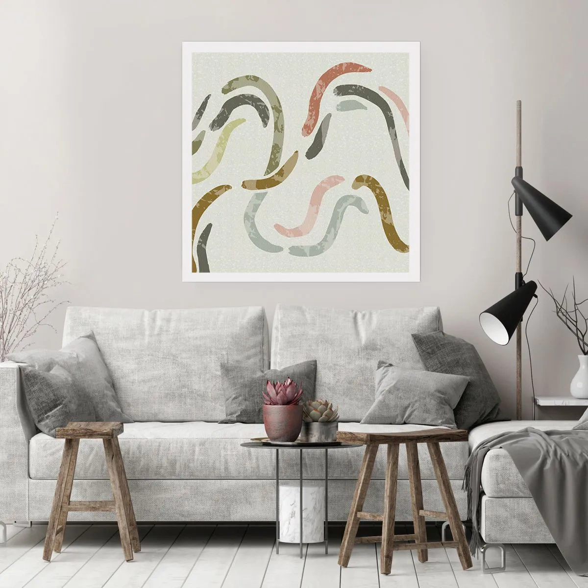Plakat - Radosny taniec abstrakcji - 60x60 cm