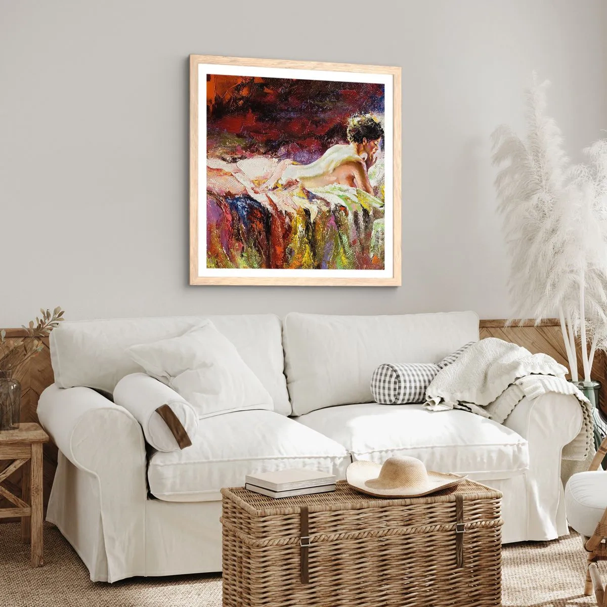 Plakat w ramie jasny dąb - Zamyślona Wenus - 60x60 cm