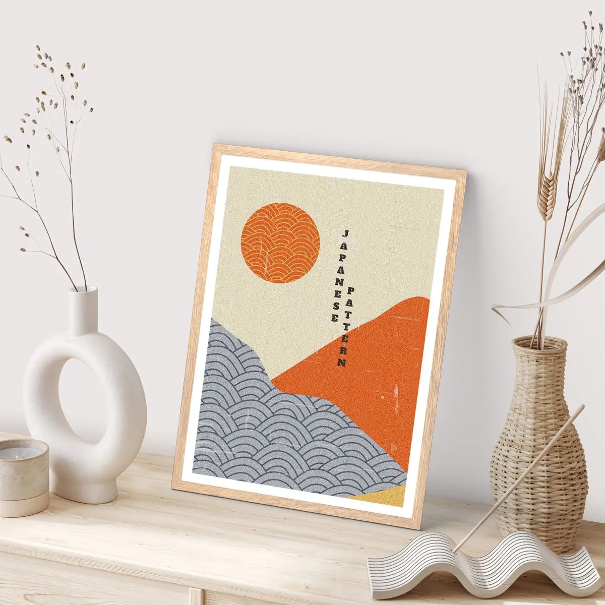 Plakat w ramie jasny dąb - W japońskim duchu - 50x70 cm