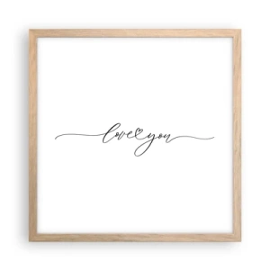 Plakat w ramie jasny dąb - Czarno na białym - 40x40 cm