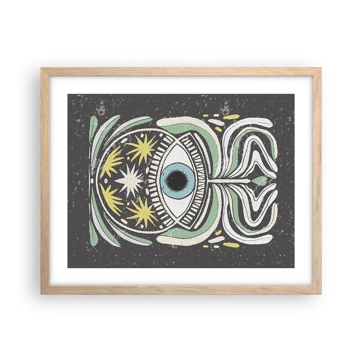 Plakat w ramie jasny dąb - Plemienne rytuały - 50x40 cm