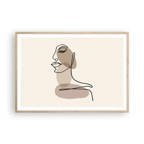 Plakat w ramie jasny dąb - Pewna linia piękna - 100x70 cm