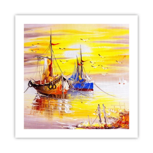 Plakat - Zasłużony odpoczynek w porcie - 50x50 cm