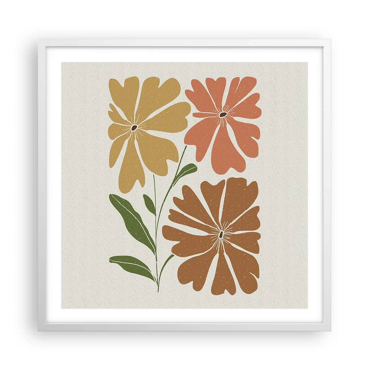 Plakat w białej ramie - Natura i geometria - 60x60 cm