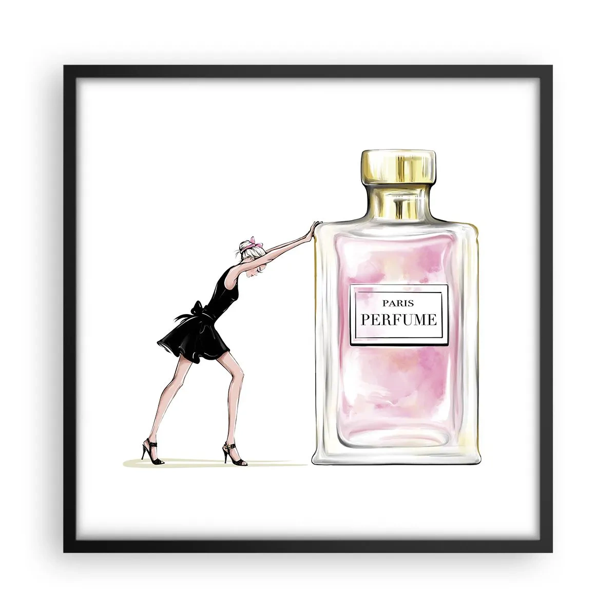 Plakat w czarnej ramie - Esencja kobiecości - 50x50 cm