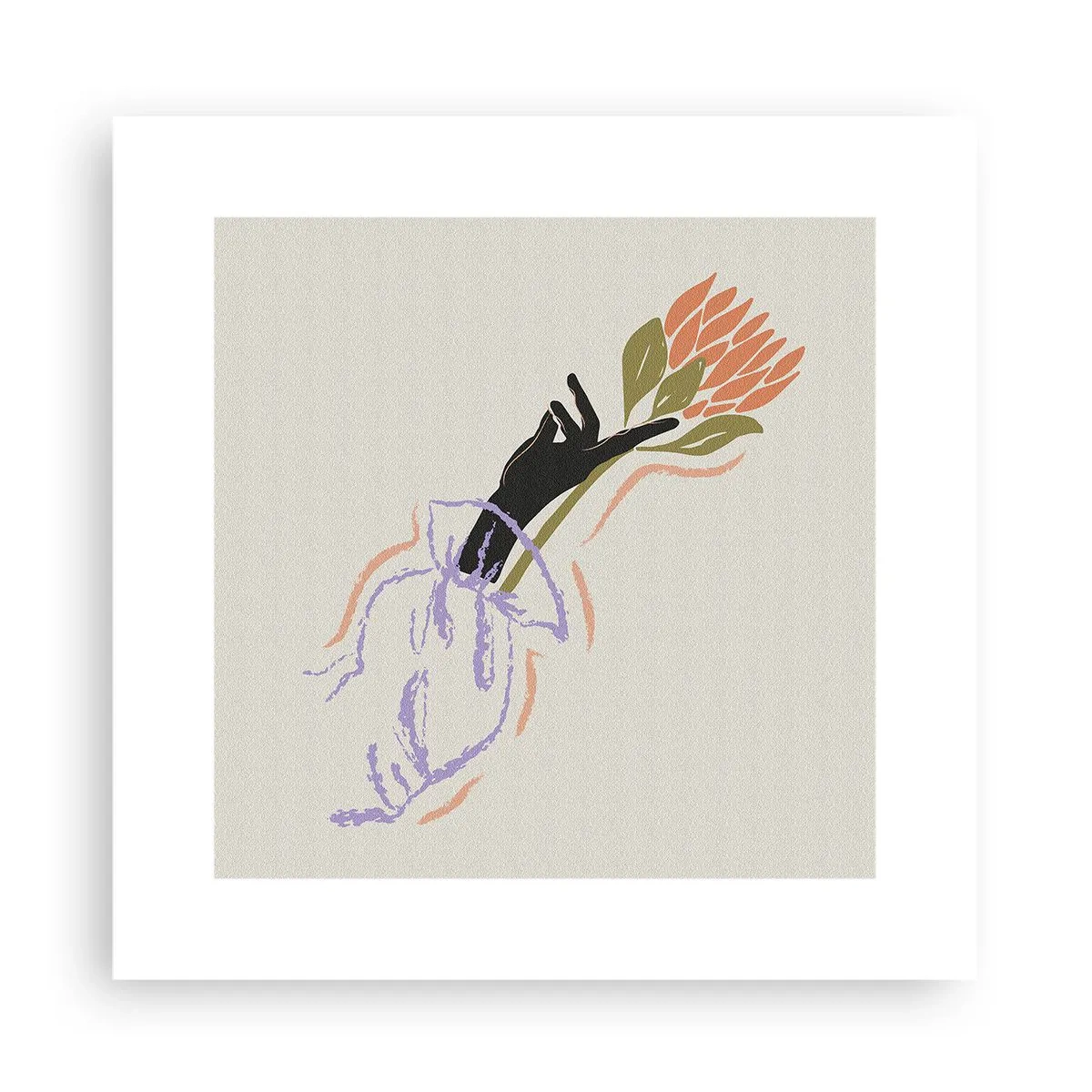 Plakat - Siostrzany dotyk - 30x30 cm