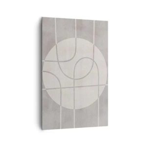 Obraz na płótnie - Geometryczny wzór w odcieniach szarości i bieli - 80x120cm - Koliście i na wprost - Nowoczesna dekoracja ścienna do salonu i sypialni ARTTOR