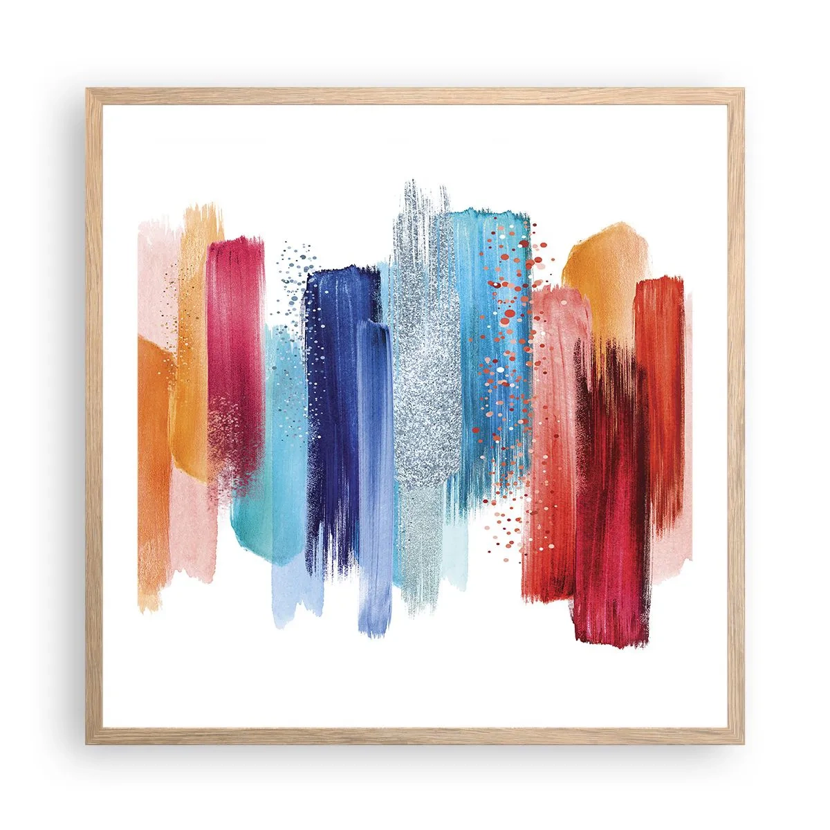 Plakat w ramie jasny dąb - W górę i w dół  - 60x60 cm